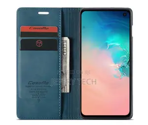 Samsung Galaxy S10e Retro Flip Leather Wallet Case Blue