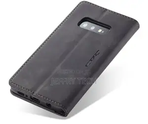 Samsung Galaxy S10e Retro Flip Leather Wallet Case Black