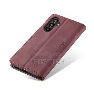 Samsung Galaxy A34 5G Retro Flip Leather Wallet Case Red