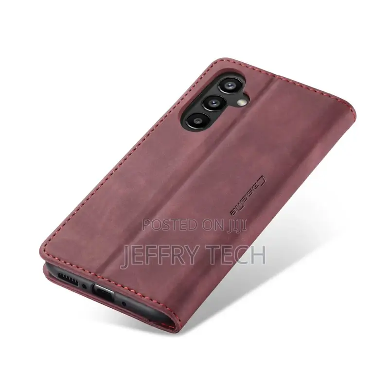 Samsung Galaxy A34 5G Retro Flip Leather Wallet Case Red