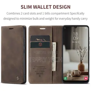 Samsung Galaxy A34 5G Retro Flip Leather Wallet Case Coffee