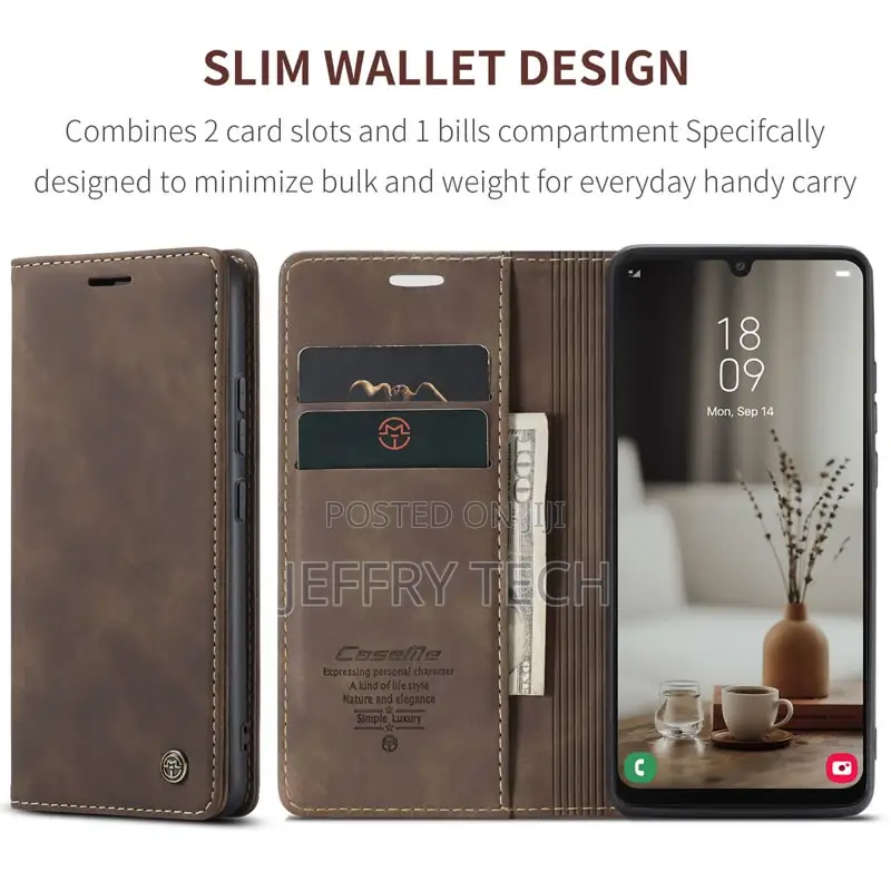 Samsung Galaxy A34 5G Retro Flip Leather Wallet Case Coffee