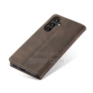 Samsung Galaxy A34 5G Retro Flip Leather Wallet Case Coffee