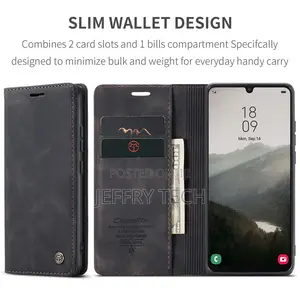 Samsung Galaxy A34 5G Retro Flip Leather Wallet Case Black