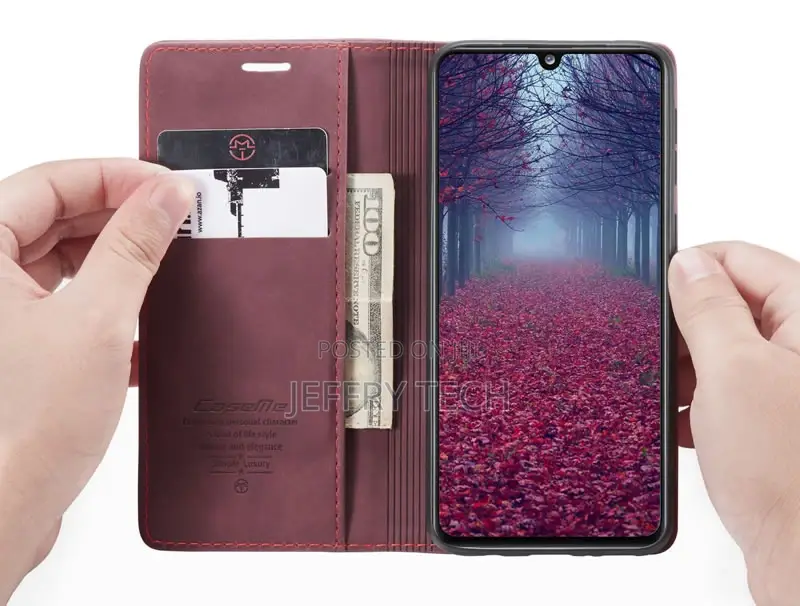 Samsung Galaxy A31 Vintage Red Matte Texture Soft PU Leath