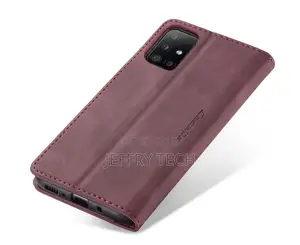 Samsung Galaxy A31 Vintage Red Matte Texture Soft PU Leath