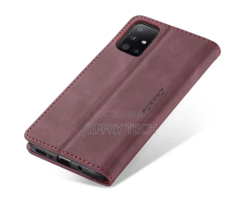 Samsung Galaxy A31 Vintage Red Matte Texture Soft PU Leath