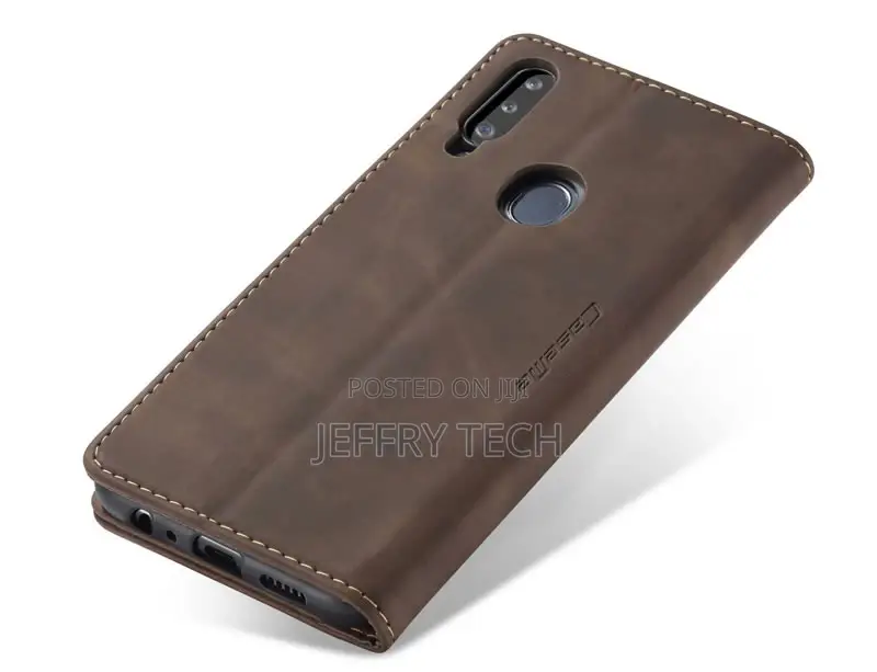 Samsung Galaxy A20S Anti-Fall Retro Leather Wallet Coffee