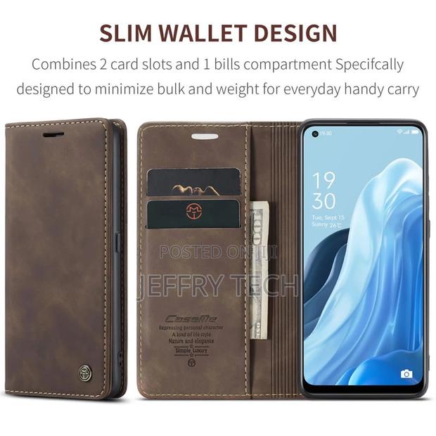 OPPO Reno 8 4G Retro Flip Leather Wallet Case Coffee