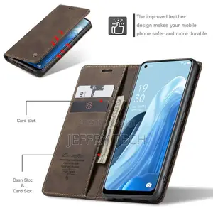 OPPO Reno 8 4G Retro Flip Leather Wallet Case Coffee