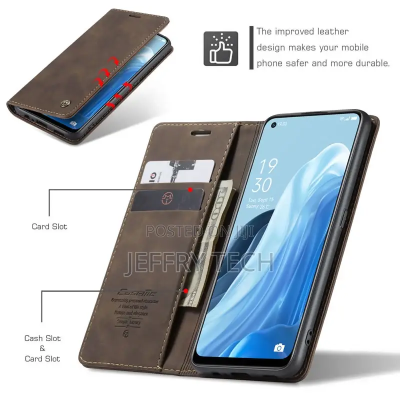 OPPO Reno 8 4G Retro Flip Leather Wallet Case Coffee