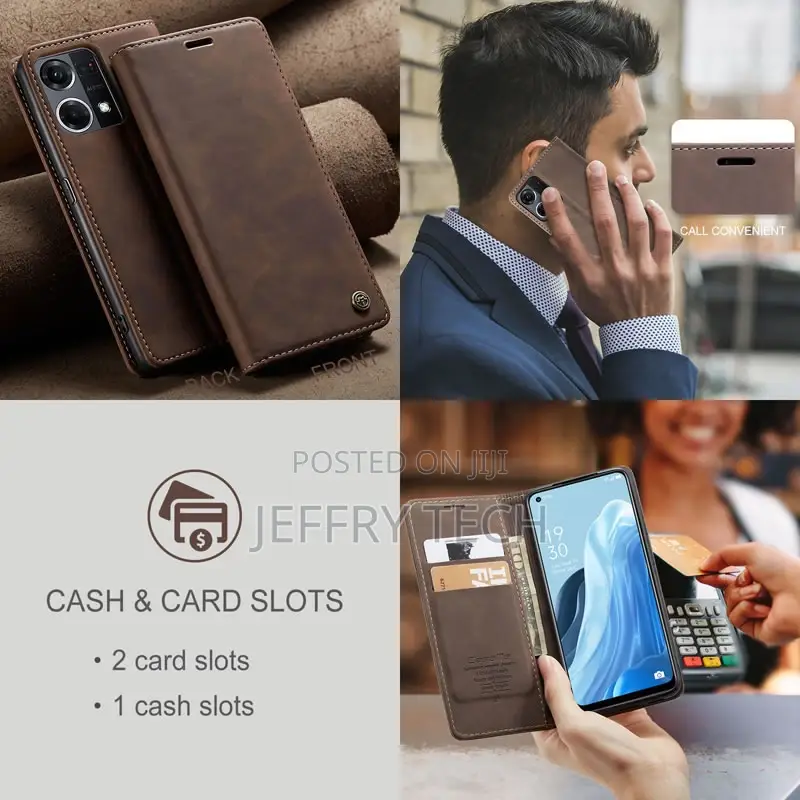OPPO Reno 8 4G Retro Flip Leather Wallet Case Coffee