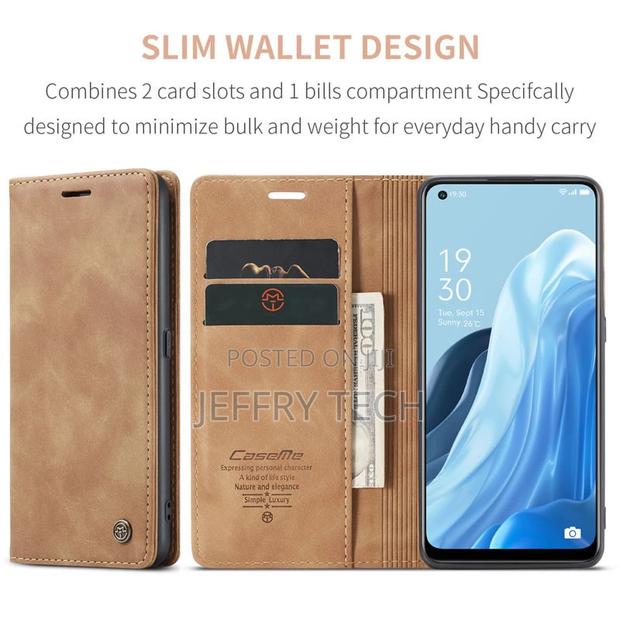 OPPO Reno 8 4G Retro Flip Leather Wallet Case Brown