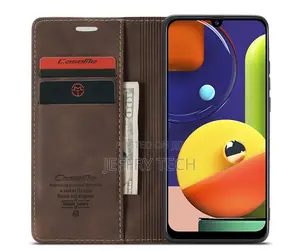 Galaxy A30S Anti-Fall Retro Leather Wallet Case Coffee