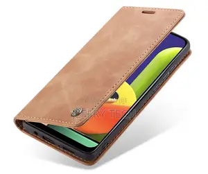 Galaxy A30S Anti-Fall Retro Leather Wallet Case Brown Samsun