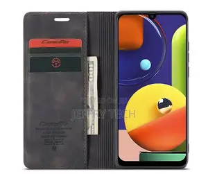 Samsung Galaxy A30S Anti-Fall Retro Leather Wallet Case Blac