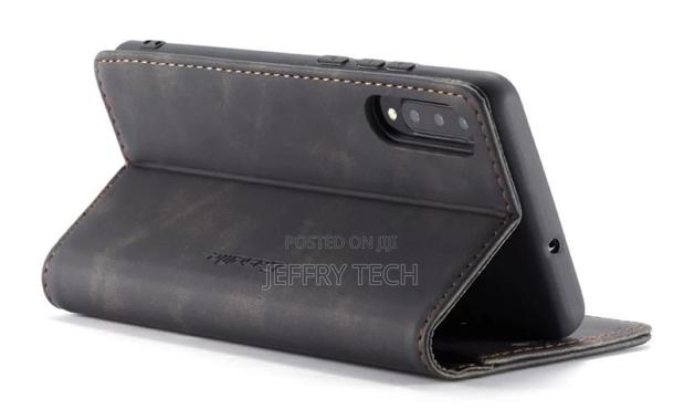 Samsung Galaxy A30S Anti-Fall Retro Leather Wallet Case Blac - thumbnail 2