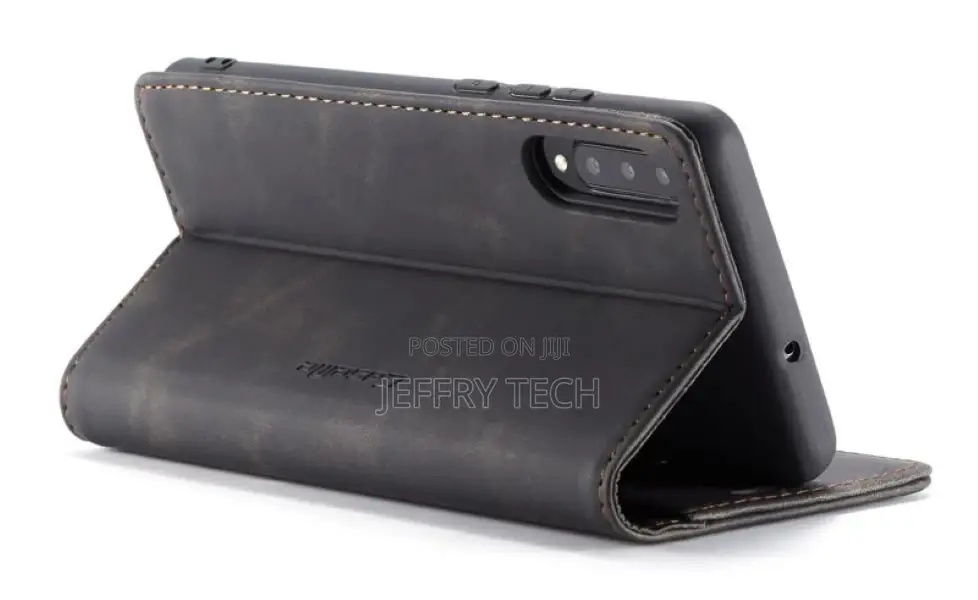 Samsung Galaxy A30S Anti-Fall Retro Leather Wallet Case Blac