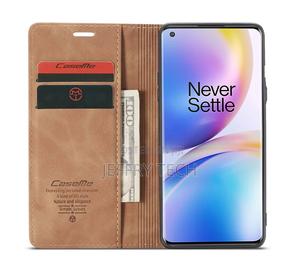Oneplus 8 Pro Vintage Style Matte Texture Brown Leather Wa - thumbnail 2