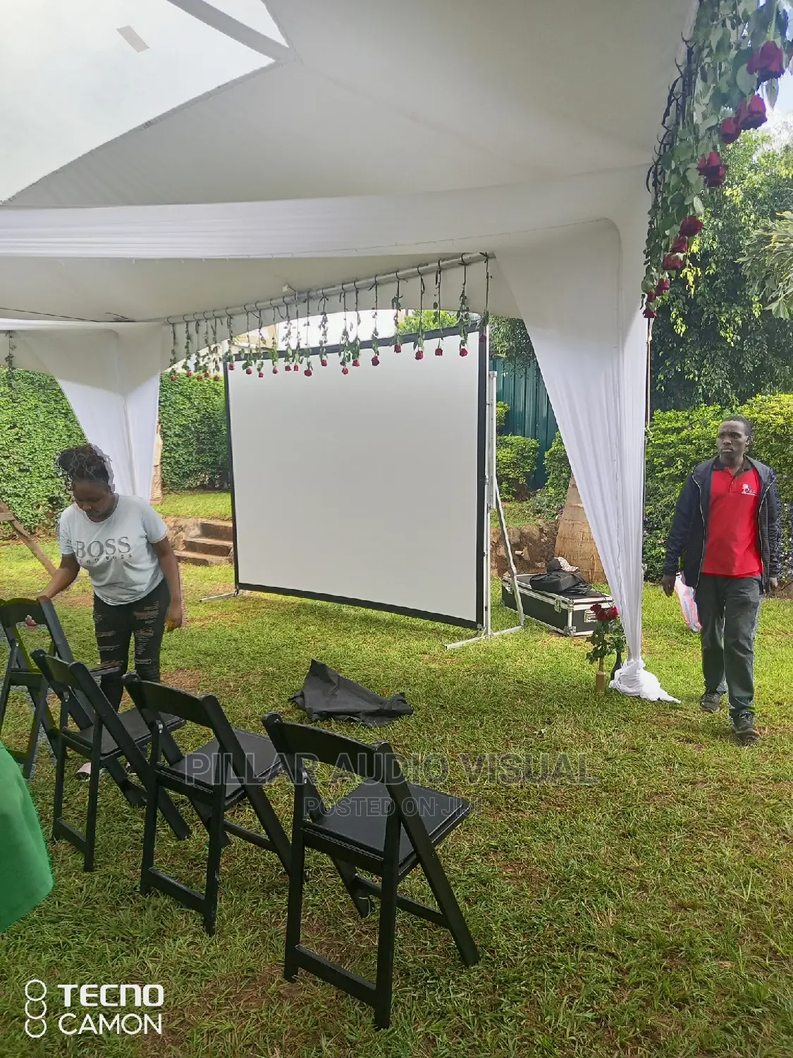 Flammed Projector Screen for Hire