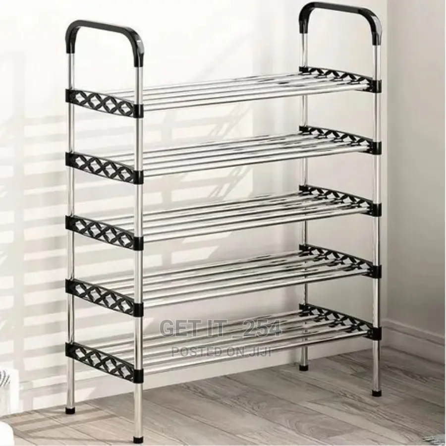 6 Tier Metallic Shoe Rack Organiser