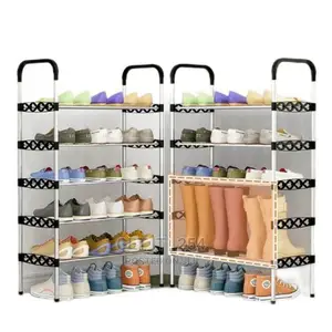 6 Tier Metallic Shoe Rack Organiser
