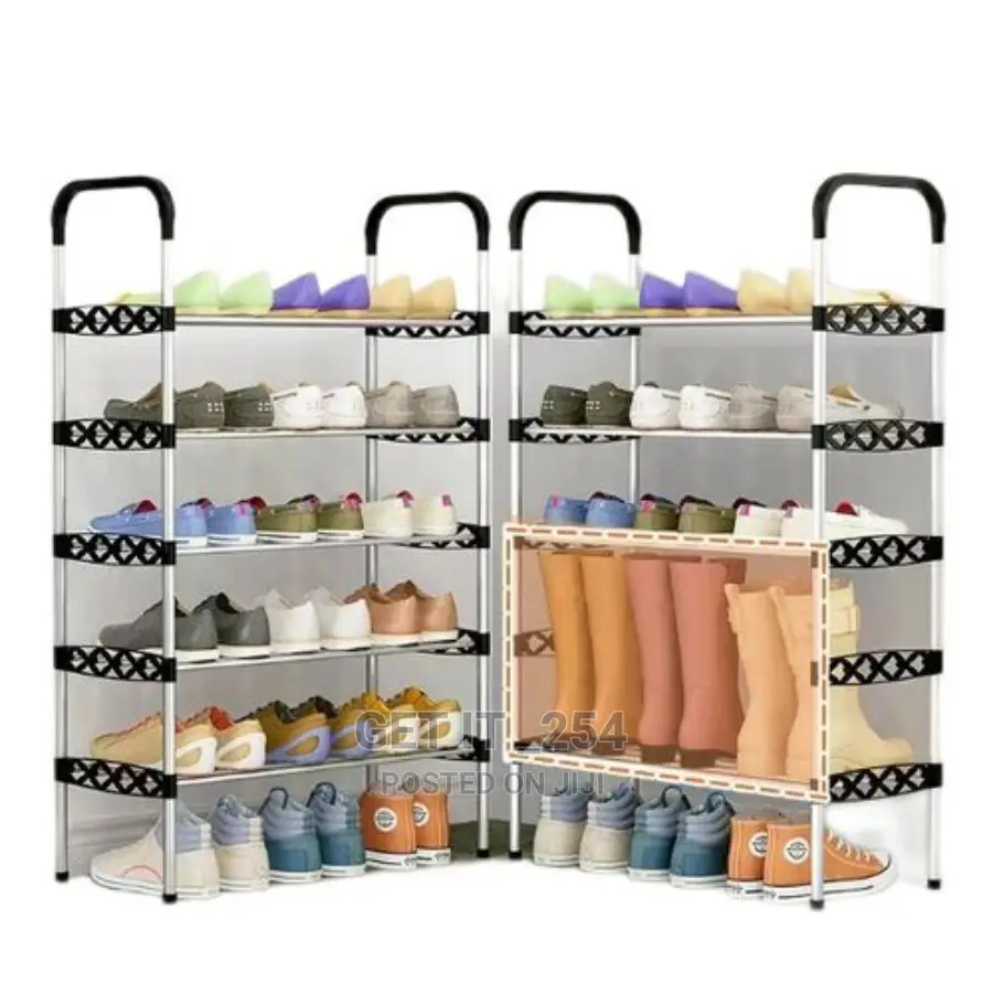 6 Tier Metallic Shoe Rack Organiser
