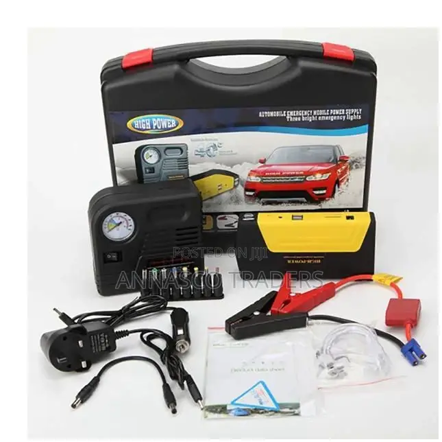 Portable Car Jump Starter Kit With Tire Inflator / Air Compr