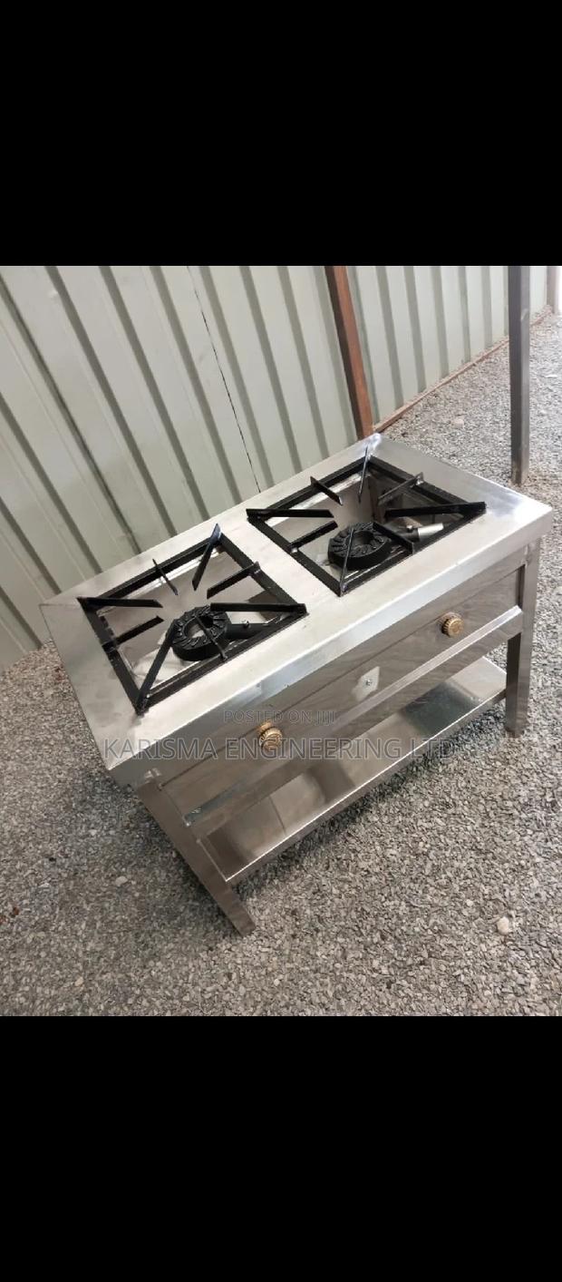 Two Burner Gas Cooker, Stainless Steel - thumbnail 2