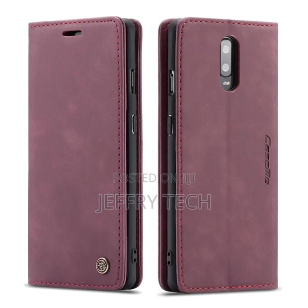 Oneplus 7 Leather Flip Wallet Case Red - main view