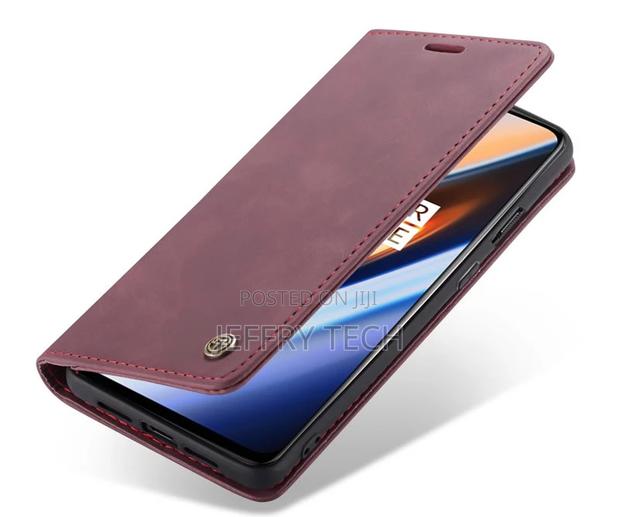Oneplus 7 Leather Flip Wallet Case Red - thumbnail 3