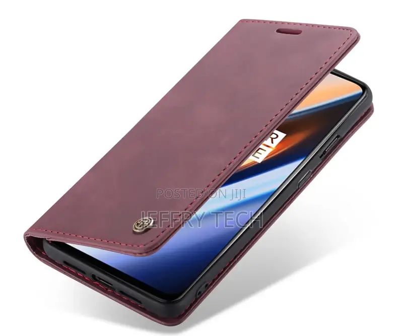 Oneplus 7 Leather Flip Wallet Case Red