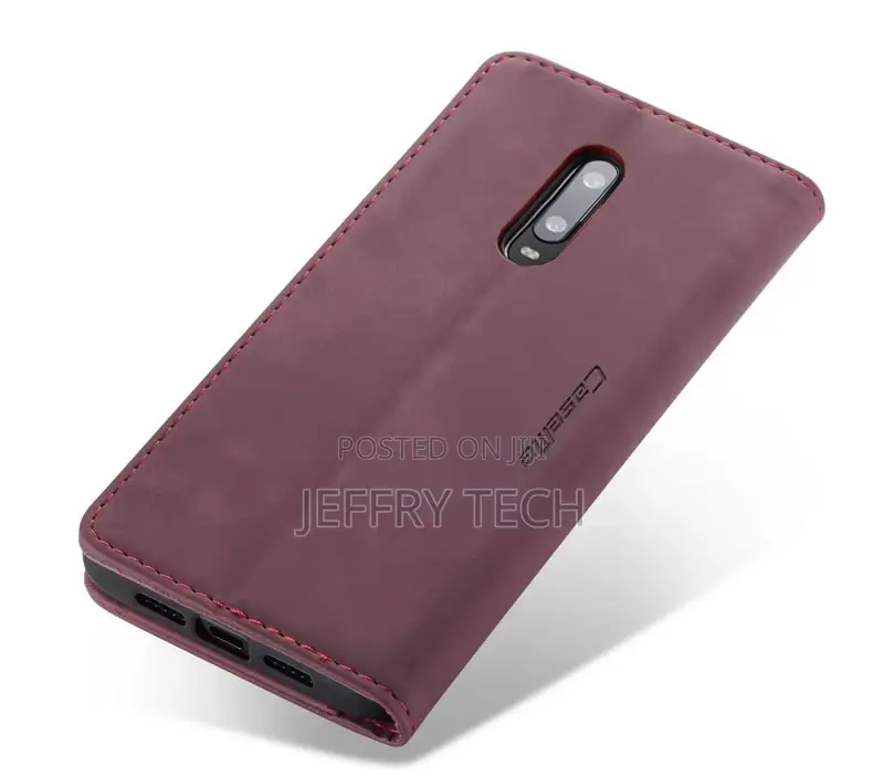 Oneplus 7 Leather Flip Wallet Case Red