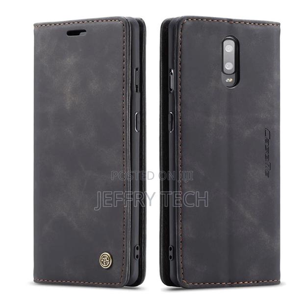 Flip Oneplus 7 Leather Wallet Case Black - main view