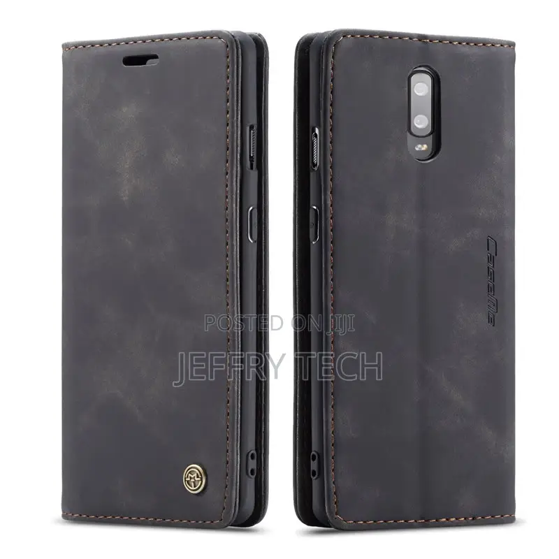 Flip Oneplus 7 Leather Wallet Case Black