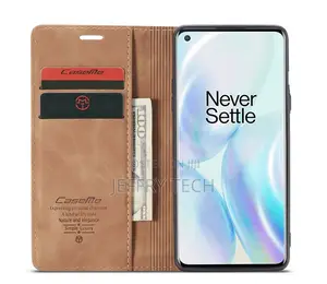 Oneplus 8 Vintage Style Matte Texture Soft PU Leather Brown