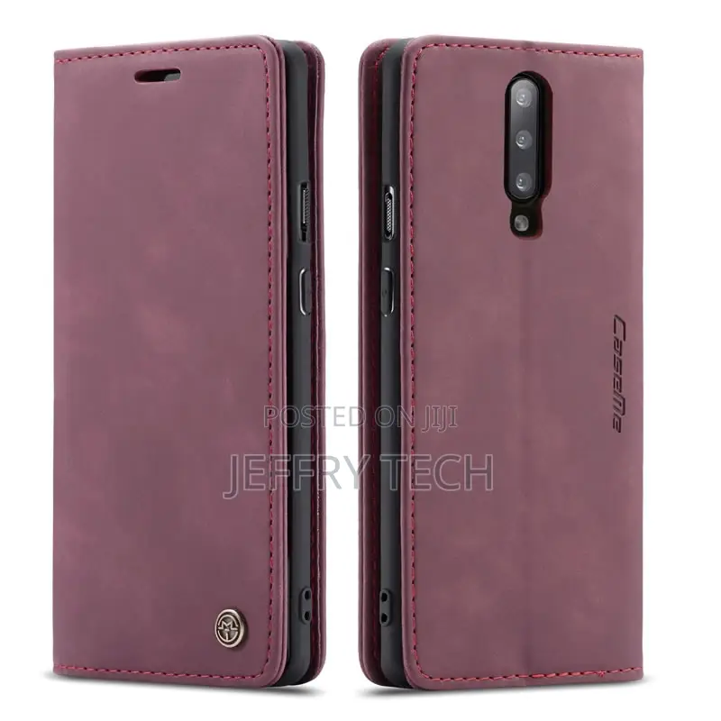 Oneplus 7 Pro Flip Leather Wallet Case Red