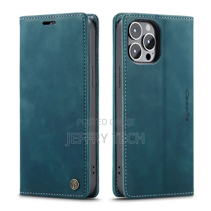 iPhone 14 Pro Max Retro Flip Leather Wallet Case Blue