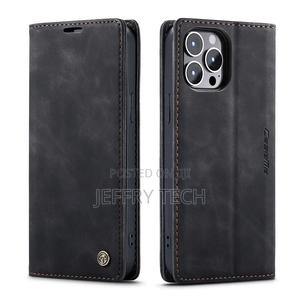 iPhone 14 Pro Max Retro Flip Leather Wallet Case Black - thumbnail 2