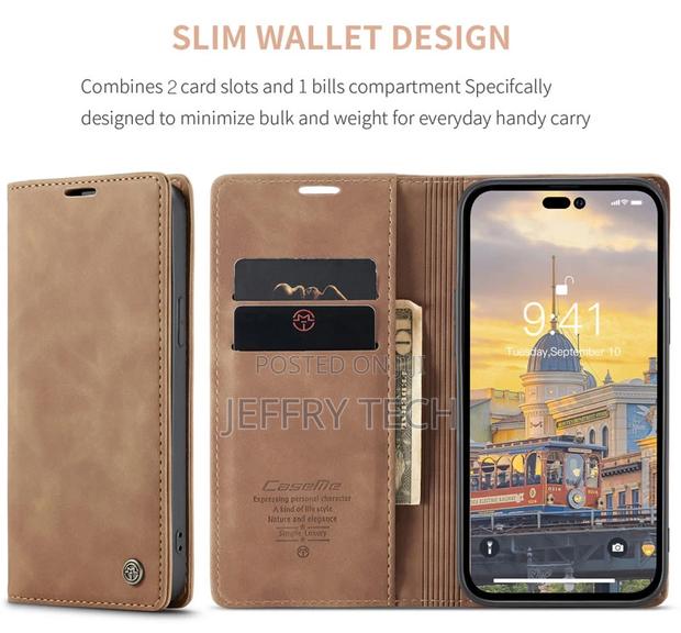 iPhone 14 Pro Retro Flip Leather Wallet Case Brown - main view