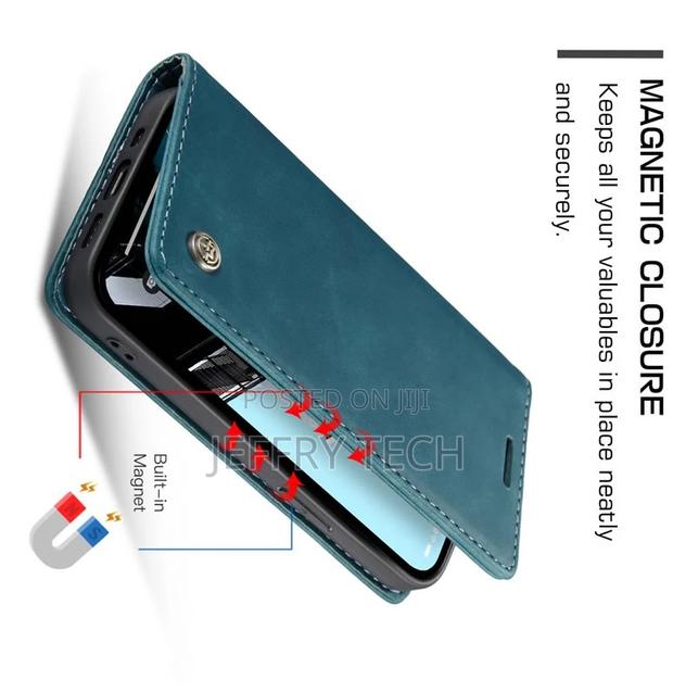 iPhone 14 Pro Retro Flip Leather Wallet Case Blue - thumbnail 2