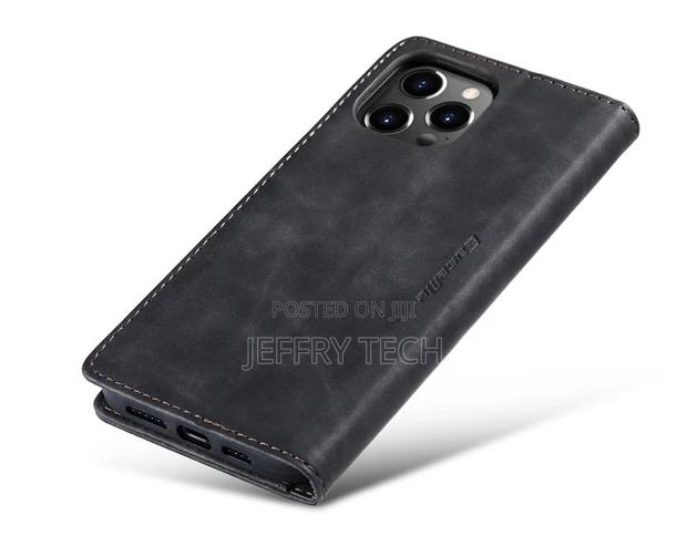 iPhone 14 Pro Retro Flip Leather Wallet Case Black