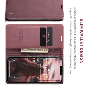 iPhone 14 Plus Retro Flip Leather Wallet Case Red