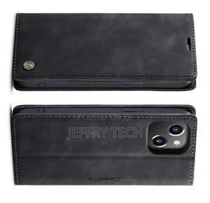 iPhone 14 Retro Flip Leather Wallet Case Black - thumbnail 2