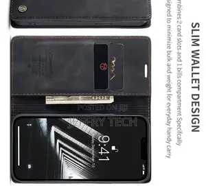 iPhone 14 Retro Flip Leather Wallet Case Black