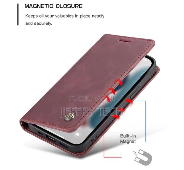 iPhone 13 Pro Max Retro Flip Leather Wallet Case Red - main view