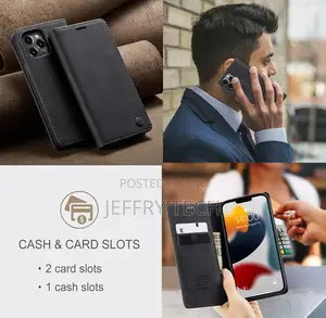 iPhone 13 Pro Max Retro Flip Leather Wallet Case Black