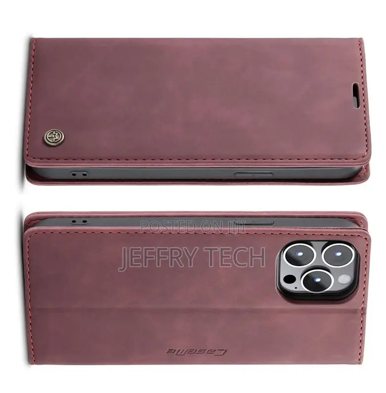 iPhone 13 Pro Retro Flip Leather Wallet Case Red