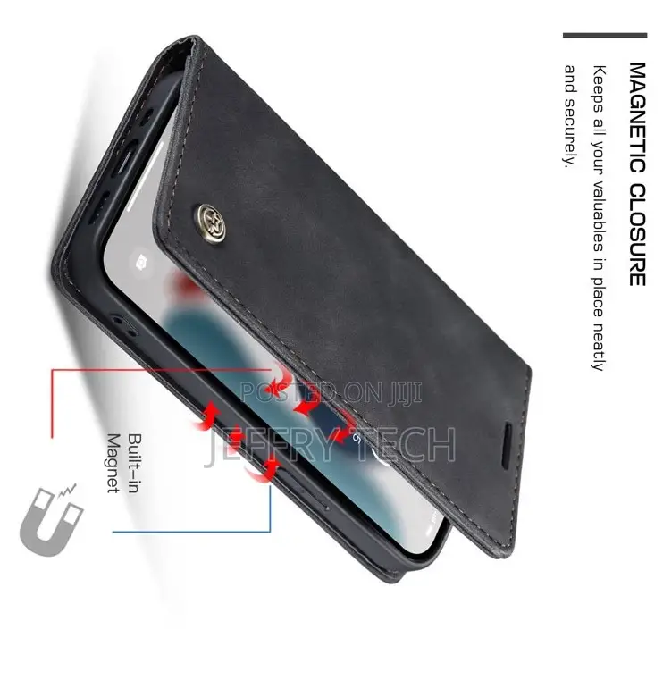 iPhone 13 Pro Retro Flip Leather Wallet Case Black