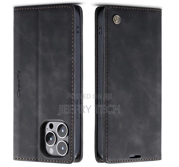 iPhone 13 Pro Retro Flip Leather Wallet Case Black - thumbnail 2